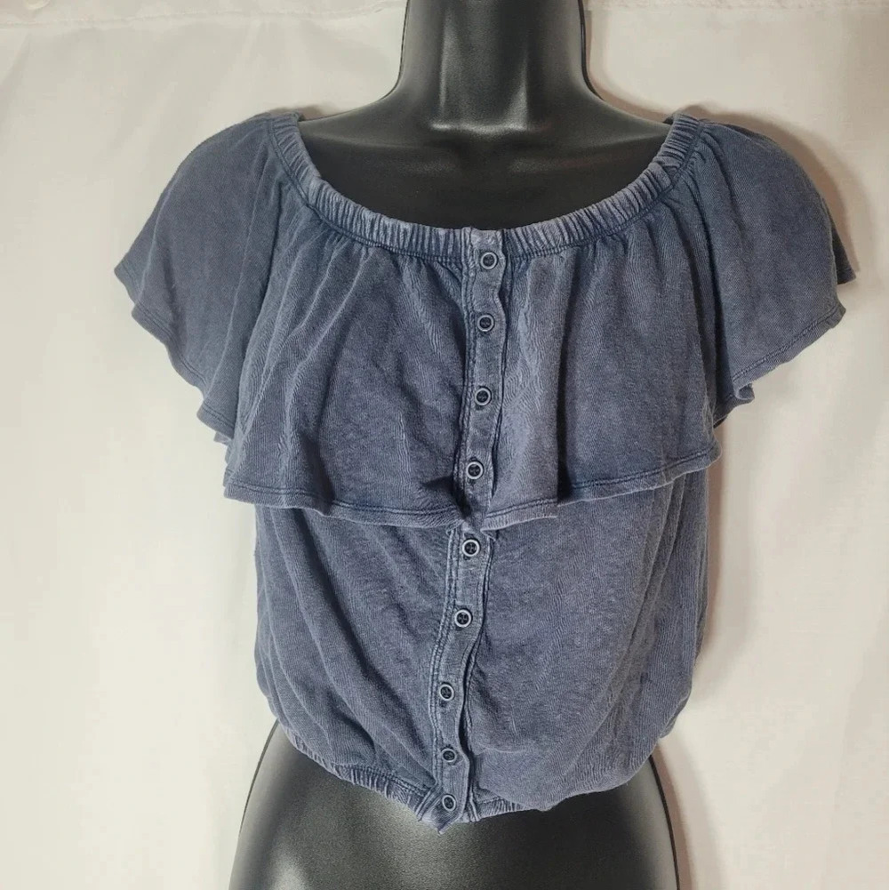 We The Free Charcoal Off Shoulder Crop Top sz XS
